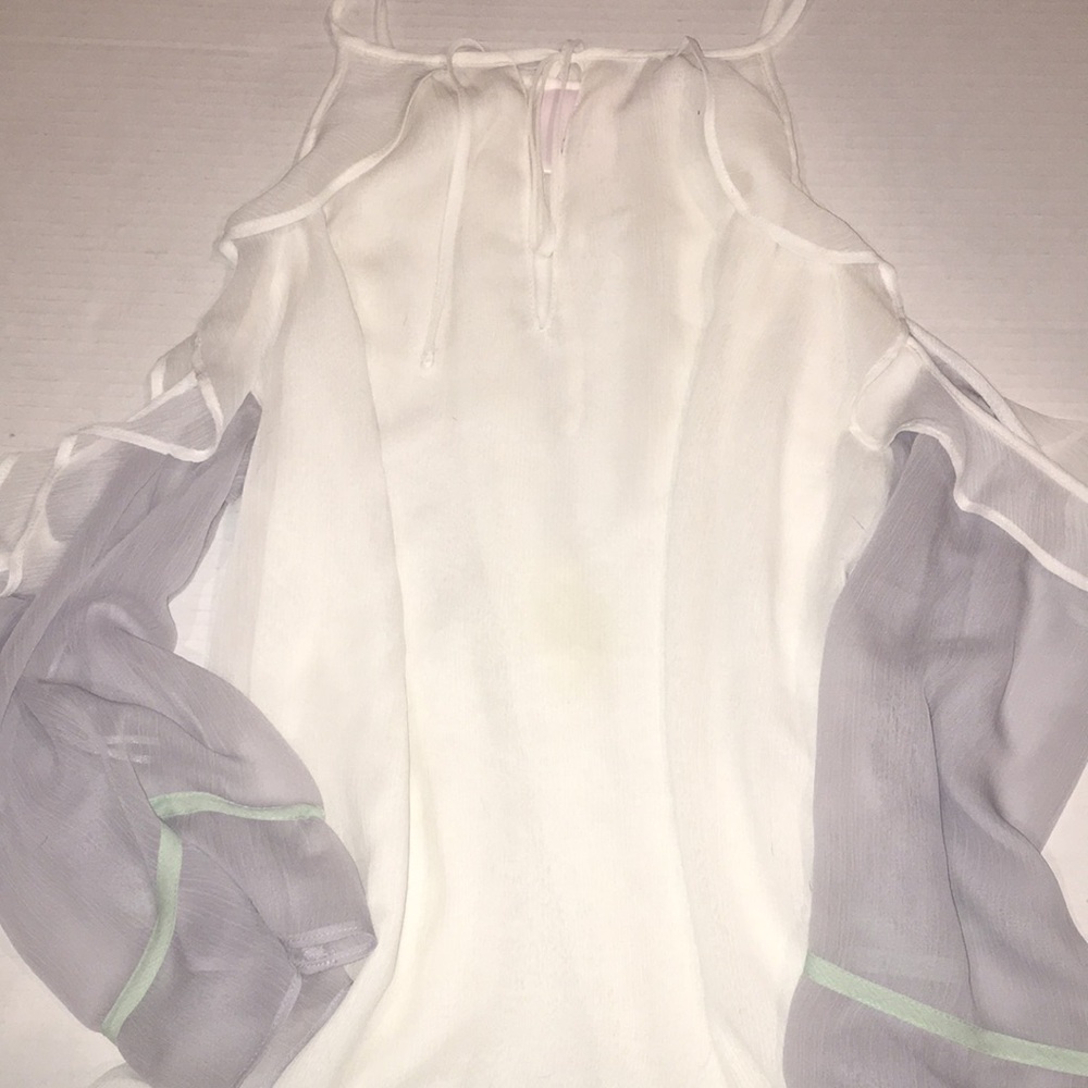 Lauren Conrad Cold Shoulder Blouse | Feminine Party Top | Size S